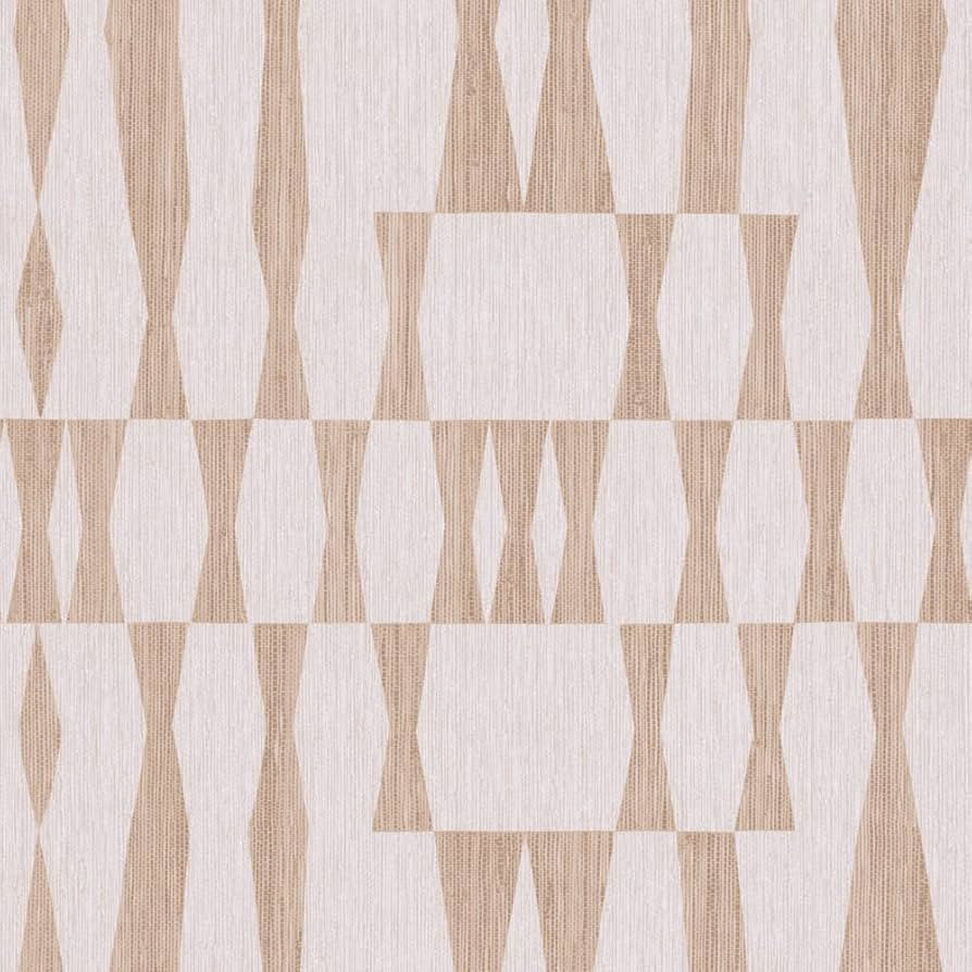 Tempaper Beige Textured Faux Grasscloth Geo Removable Peel and Stick Wallpaper, 20.5 in X 16.5 ft... | Amazon (US)