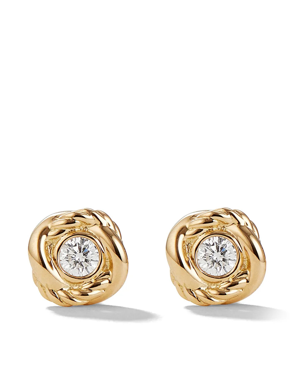 18kt yellow gold Crossover Infinity diamond stud earrings | Farfetch Global