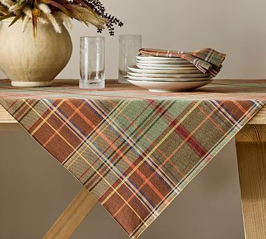 Woodrow Plaid Cotton Table Throw | Pottery Barn (US)