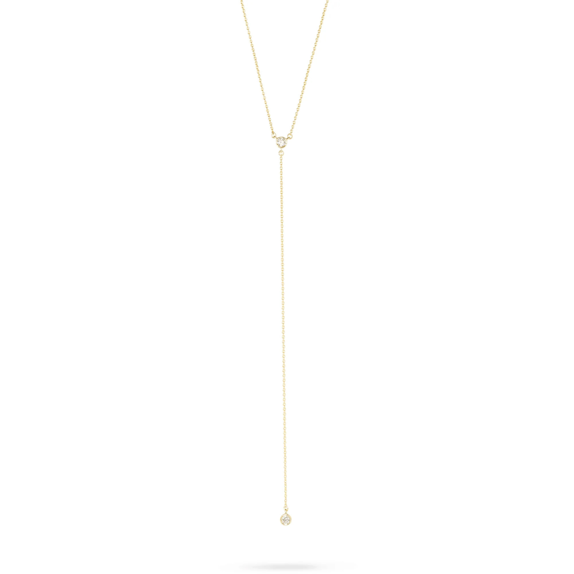 Tiny Diamond Lariat Necklace | STONE AND STRAND