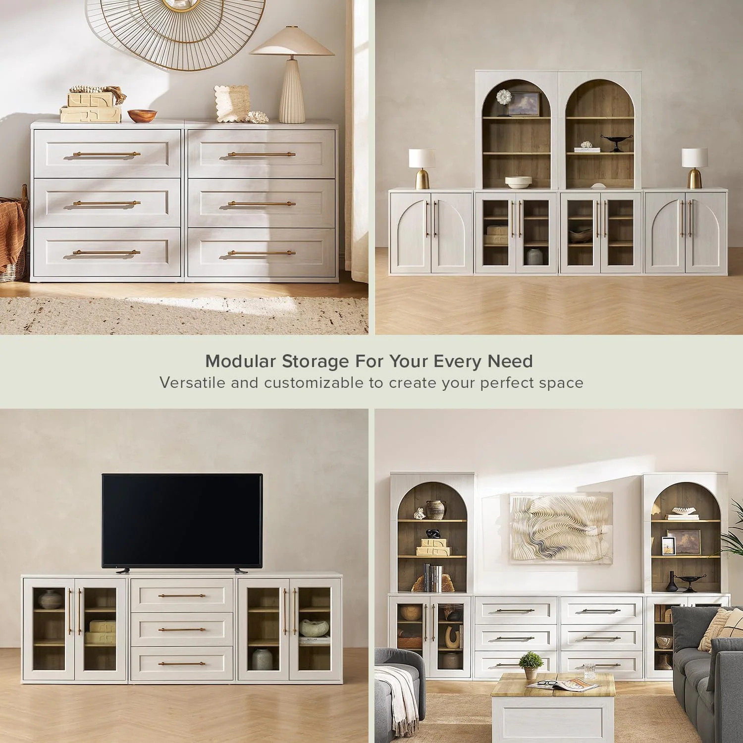 Mopio Blake 4 Piece Entertainment Center with Storage | Bed Bath & Beyond