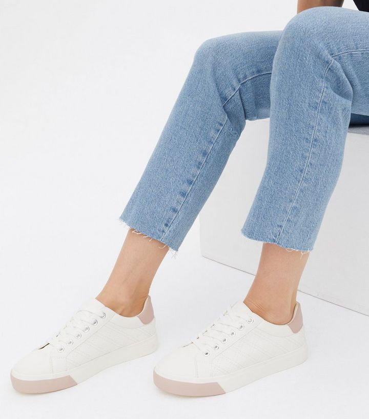 White Quilted Colour Block Chunky Trainers
						
						Add to Saved Items
						Remove from Save... | New Look (UK)