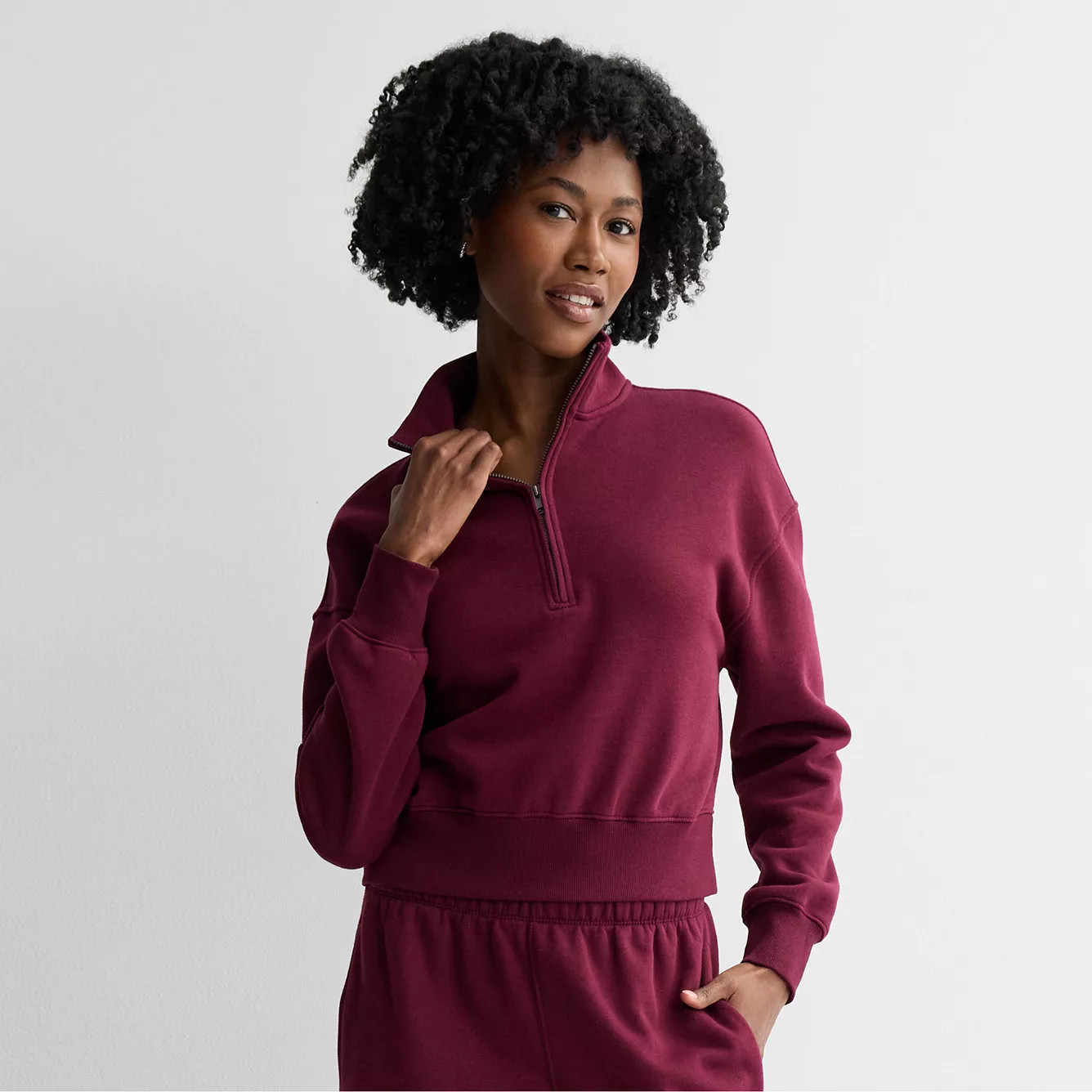 Juniors' SO\u00ae Cropped Quarter-Zip Fleece SweatshirtSO | Kohl's
