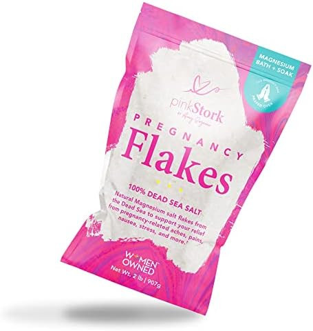 Pink Stork Pregnancy Flakes: Bath Salts with Pure Magnesium (Unscented), Alleviates Pregnancy Aches  | Amazon (US)