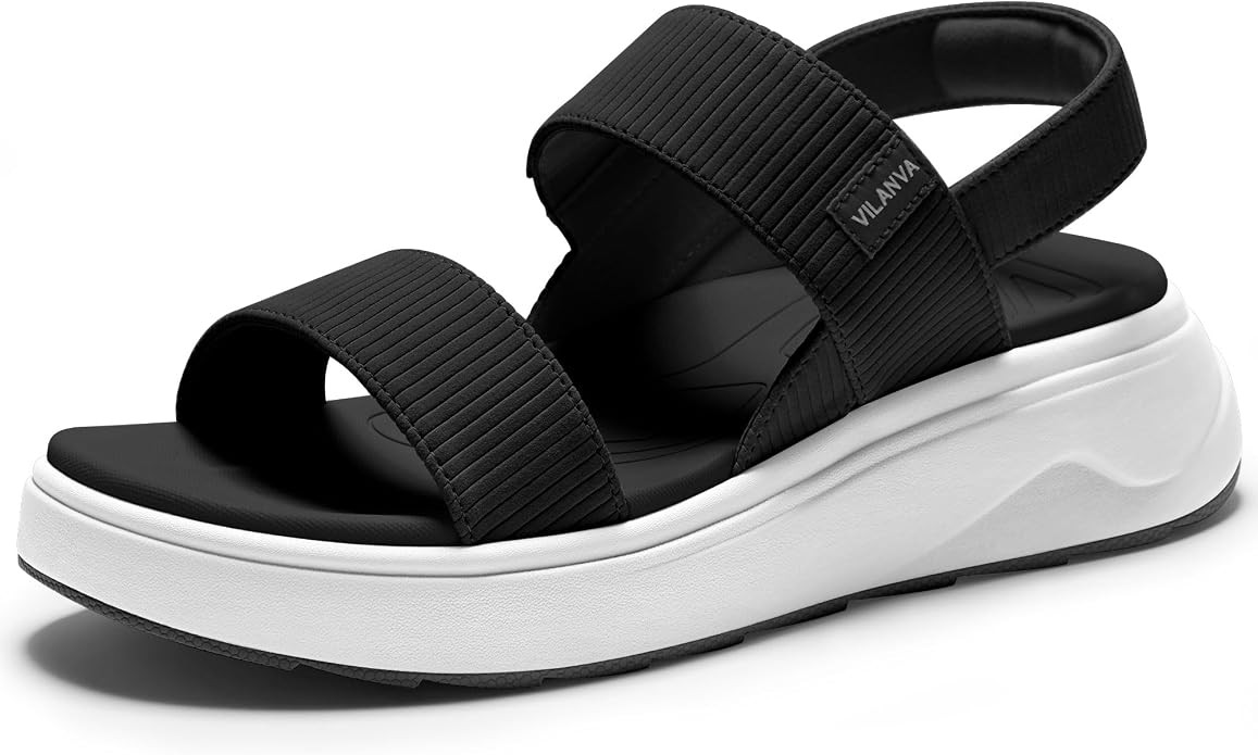 Vilanva Women's Platform Sandals with Arch Support for Plantar Fasciitis Relief Comfortable Cushi... | Amazon (US)