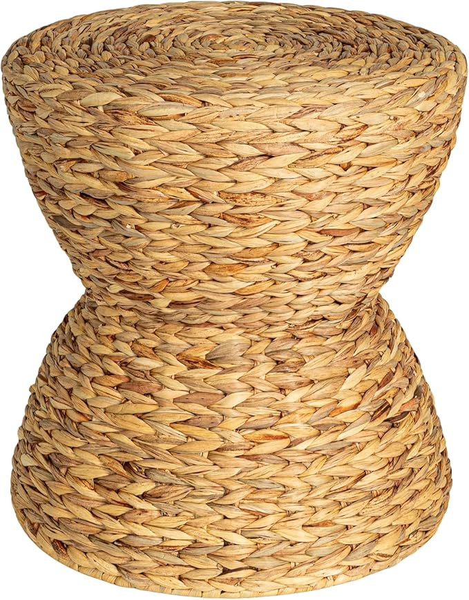 Household Essentials Water Hyacinth Hourglass Stool, Natural | Amazon (US)