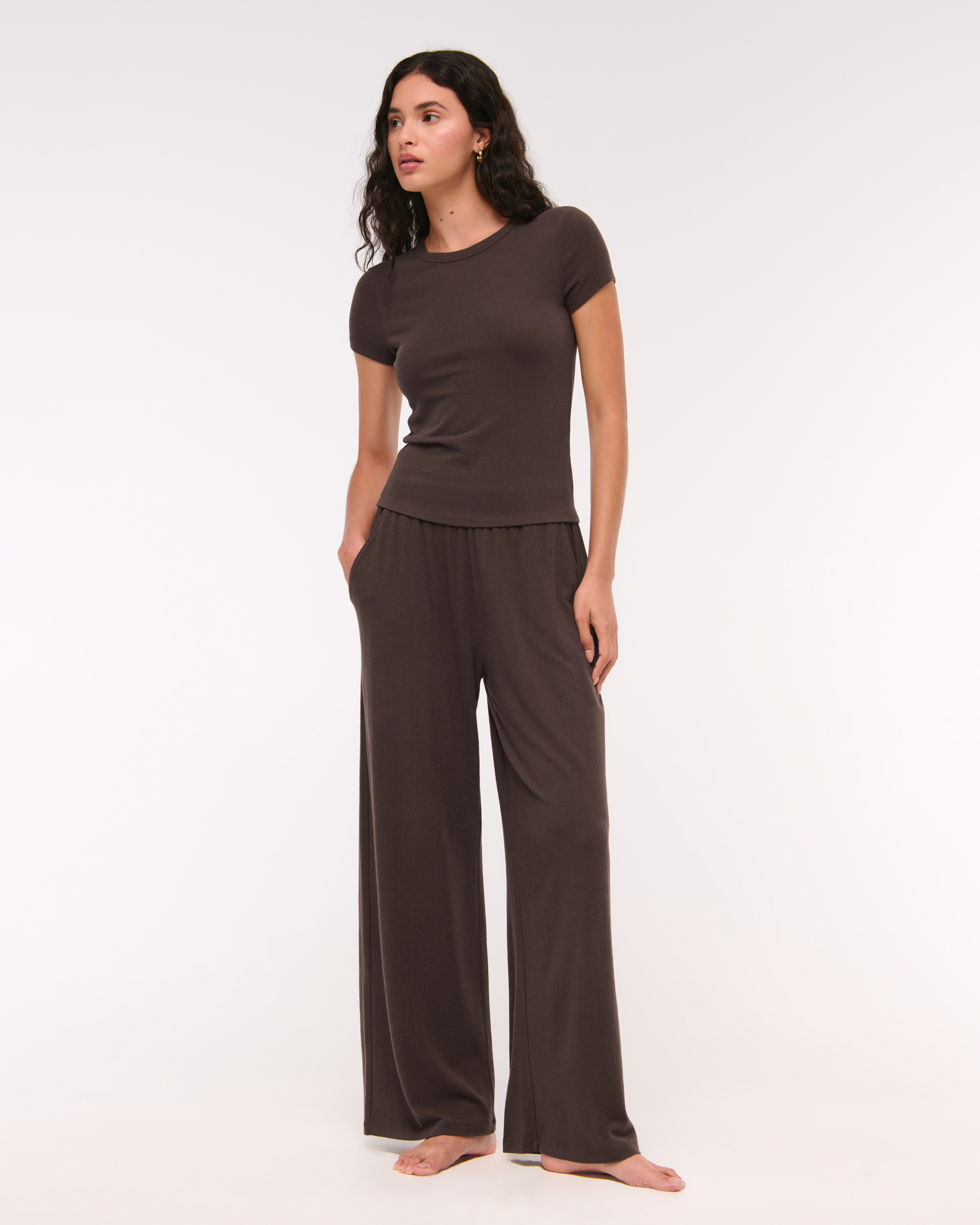 Lounge Brushed Wide Leg Sweatpant | Abercrombie & Fitch (US)