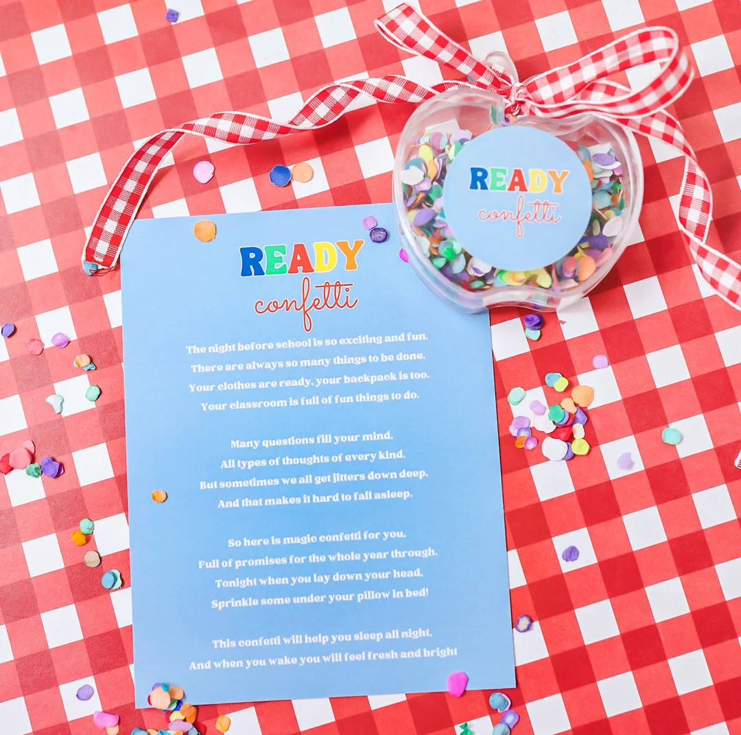 Ready Confetti  Night Before First Day of School  Keepsake - Etsy | Etsy (US)