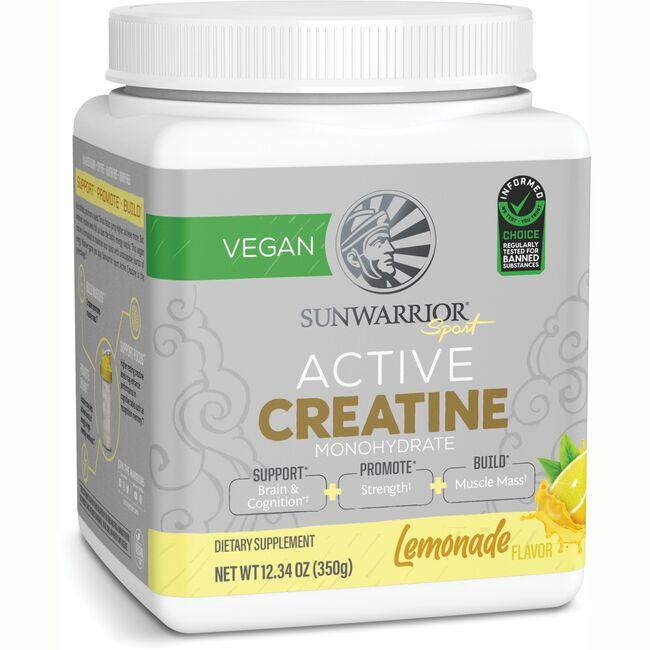 Sunwarrior Active Creatine Monohydrate - Lemonade Vitamin | 12.34 oz Powder | Swanson