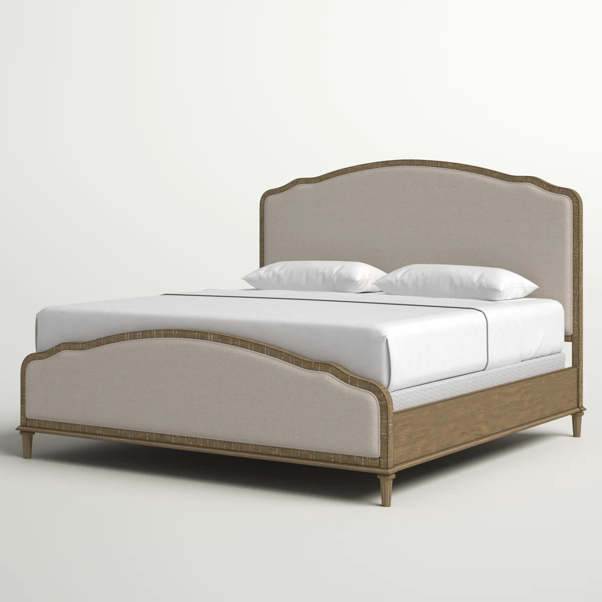 Ilay Solid Wood Arched Headboard Upholstered Bed | Wayfair North America