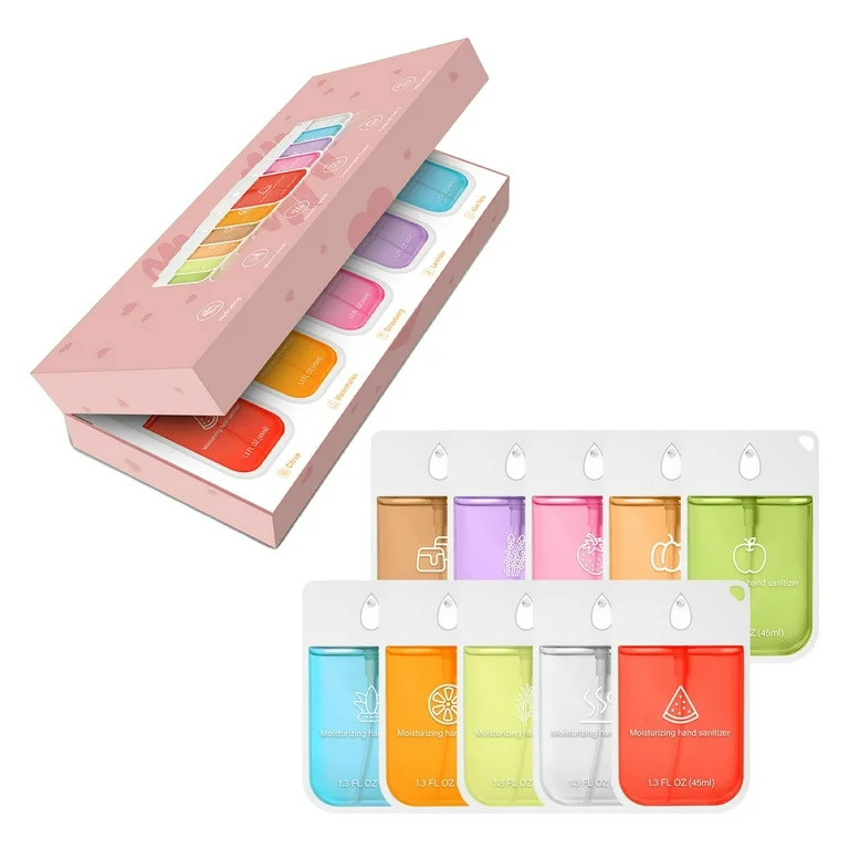 10-Pack Hydrating Hand Sanitizer Spray Set - Travel Size Moisturizing Spray (450ml Total) | Walmart (US)