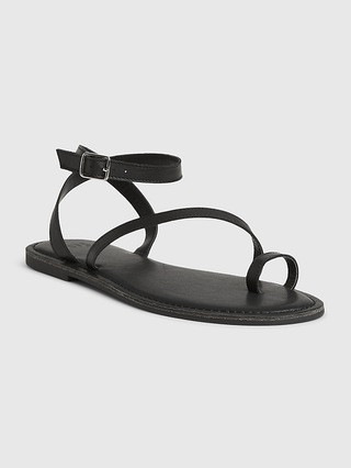 Leather Ankle Wrap Strappy Sandals | Gap (US)