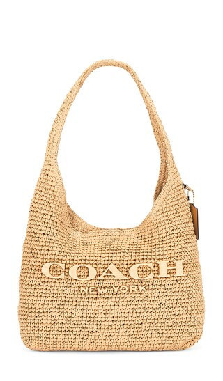 Coach Refined Weave Straw Brooklyn Shoulder Bag 28 in Brown. | Revolve Clothing (Global)