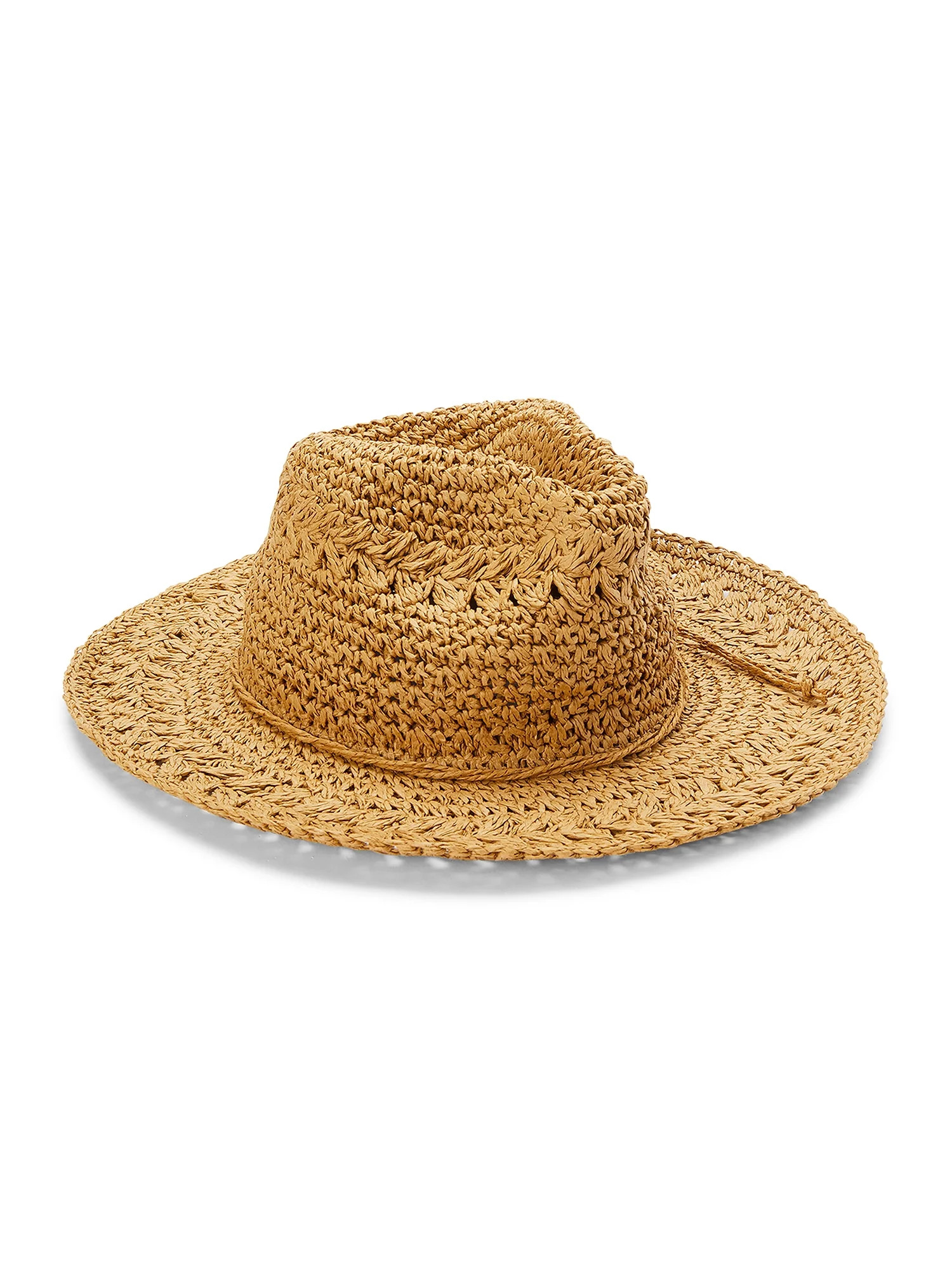 Twig & Arrow Women's Paper Woven Sunhat with Cut Outs - Walmart.com | Walmart (US)