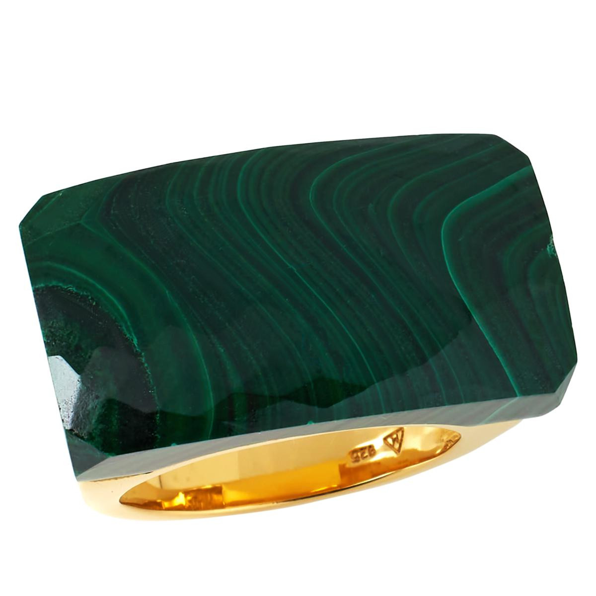 Rarities Gold-Plated Checkerboard-Cut Gemstone Ring | HSN