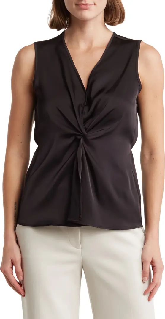 Calvin Klein Twist Front Sleeveless Satin Top | Nordstromrack | Nordstrom Rack