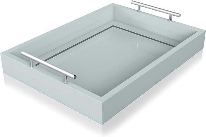 Deluxe Tray for Coffee Table – Modern Coffee Table Decor Tray, Duck Egg Blue Tray, Table Center... | Amazon (US)