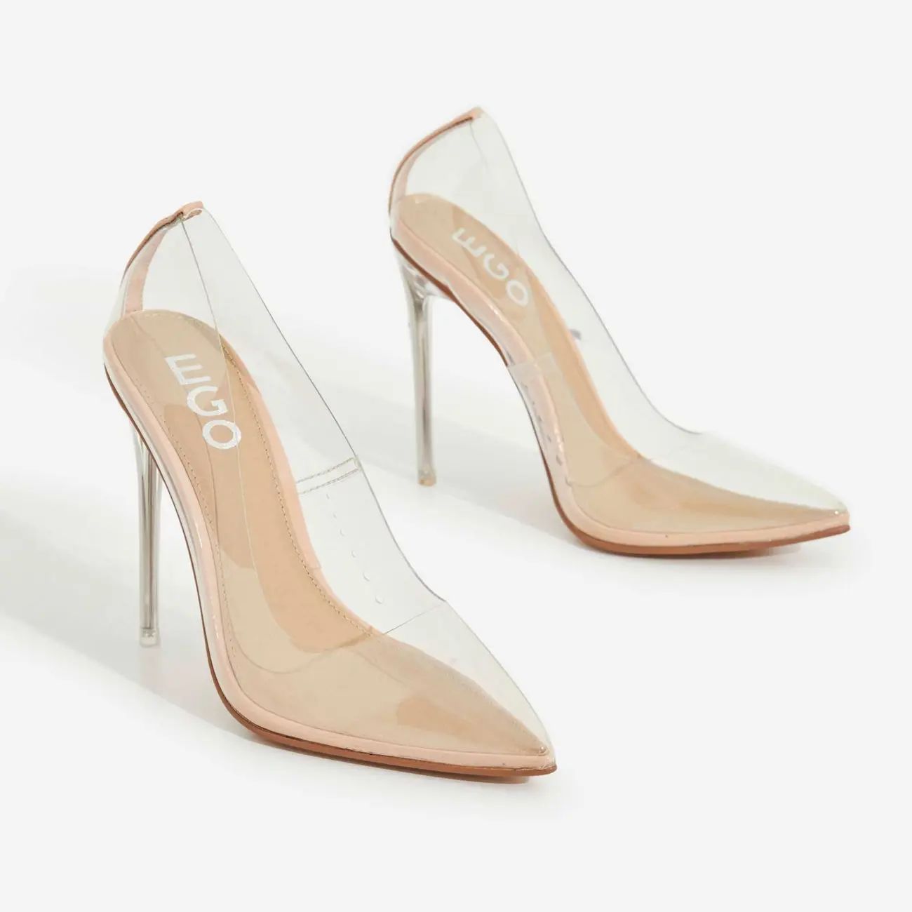 Farrah Perspex Court Clear Heel In Nude Patent | EGO Shoes (US & Canada)