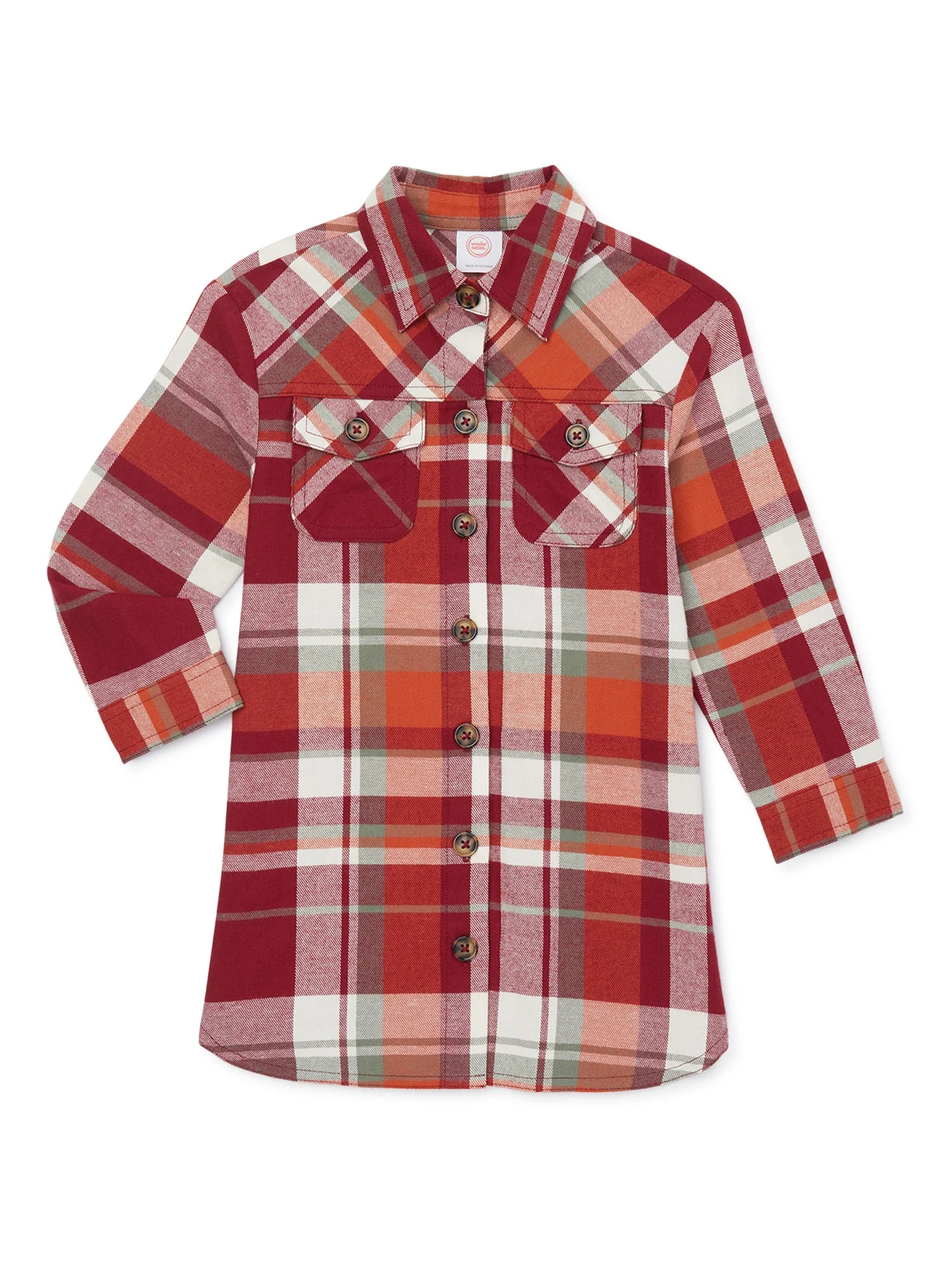 Wonder Nation Toddler Girls Flannel Dress, Sizes 12M-5T | Walmart (US)