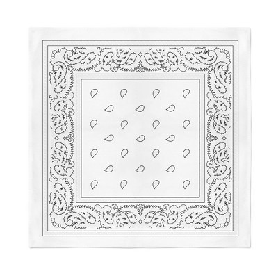 Jordefano Cowboy Western Set of 6 Paisley Cotton Bandannas Set (White) | Target