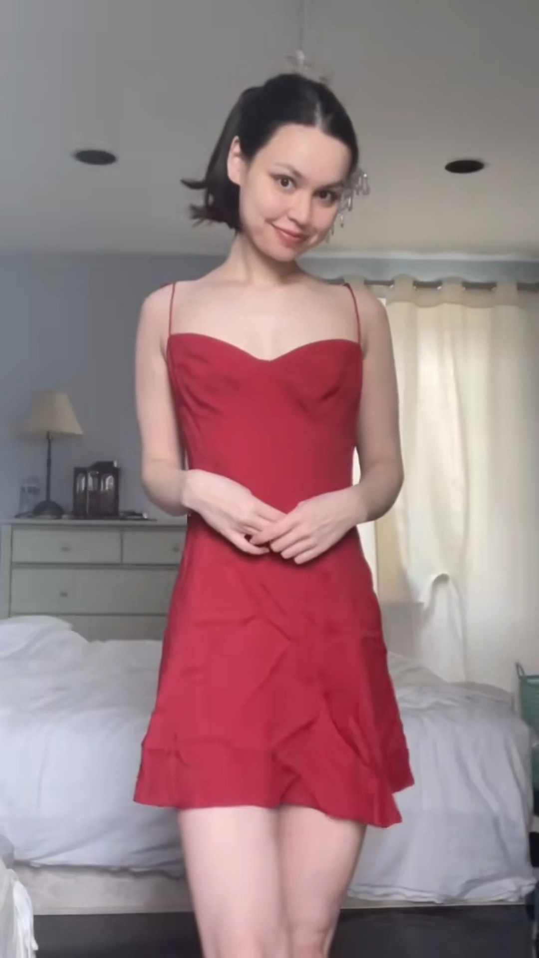 Cute red dress for any occasion 
Reformation Saskia Dress in colour Sangre 

Measurements: 5’5, 105lb, 30-24-34
Wearing size 4 in video, but should have bought size 2

#LTKdresses #LTKwedding #LTKsummer