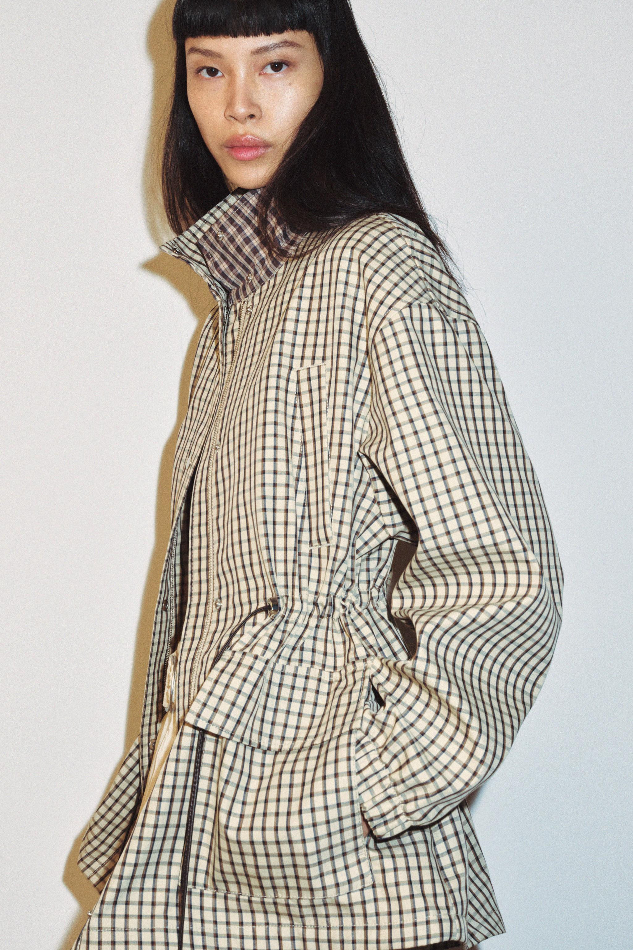 CHECK HIGH-NECK JACKET | Zara FR