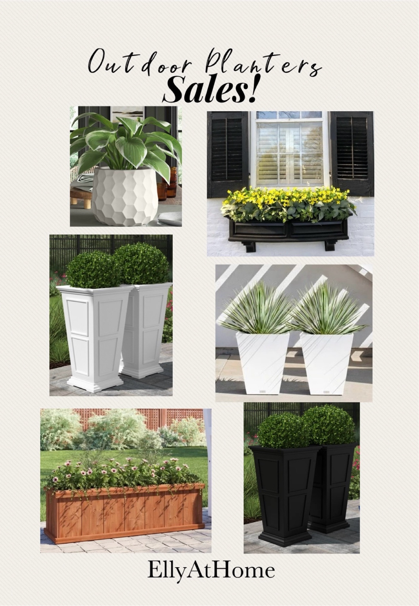 Wayfair outdoor planters on sale. Bundle and save, Big Outdoor Sale. Shop white, black, wood, window planters. Spring, summer outdoor styling. 

#LTKhome #LTKSeasonal #LTKsalealert