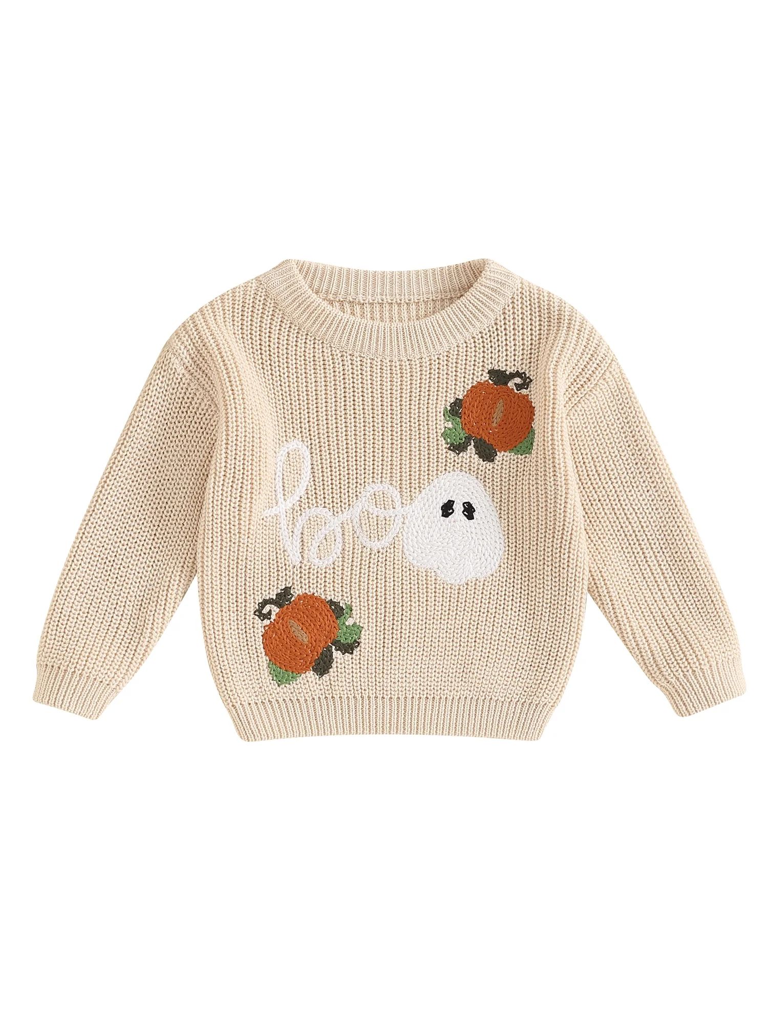 Bagilaanoe Halloween Toddler Baby Girl Boy Knitted Sweater Long Sleeve Pumpkin Pullover 3M 6M 9M ... | Walmart (US)