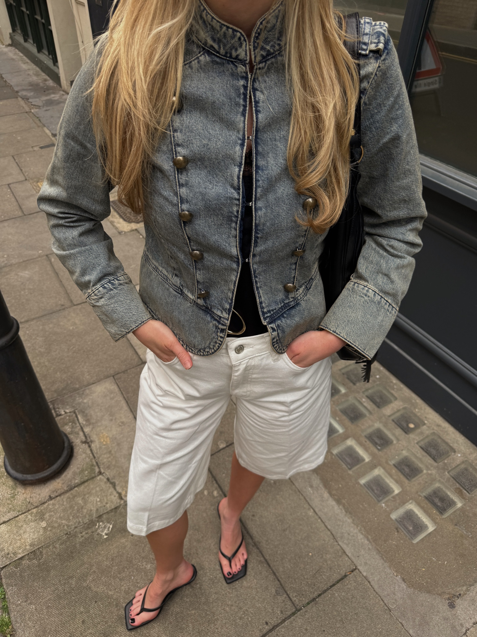 Denim napoleon jacket look from New Look