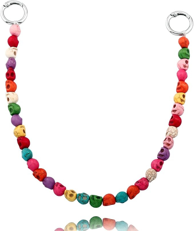 Colorful Skull Beaded Bag Purse Chain - Bag Charms for Handbags - Designer Pants Chain Keychain A... | Amazon (US)