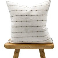 Off White Cream Striped Woven Pillow Cover, Neutral Pillow, White Hmong & Beige Farmhouse Textured P | Etsy (US)