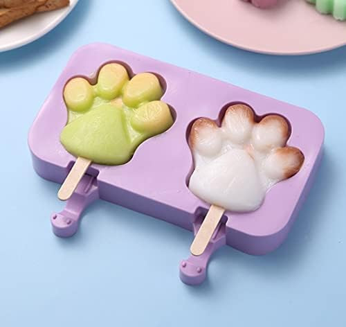 Cute Cat's Paw Popsicle Molds Silicone Paw Ice Pop Molds Homemade Popsicle Silicone Mold with 100... | Amazon (CA)