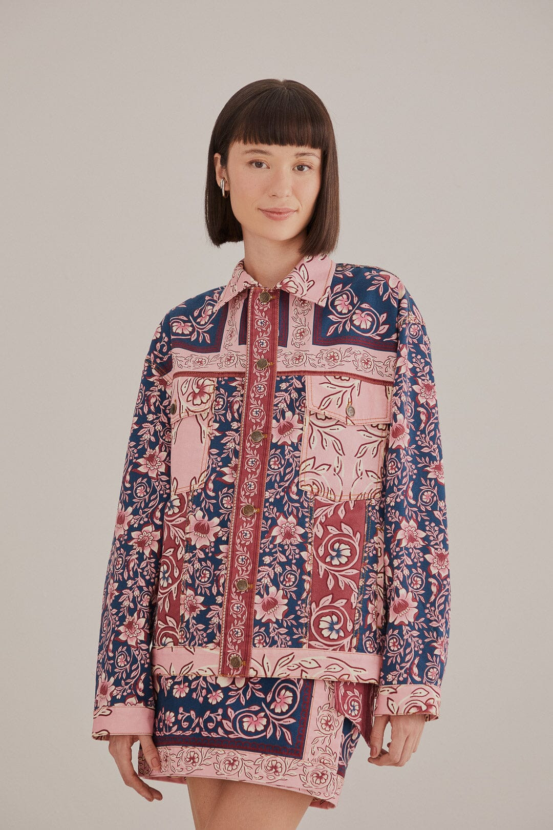 Teal Ainika Charm Jacket | FarmRio (US)
