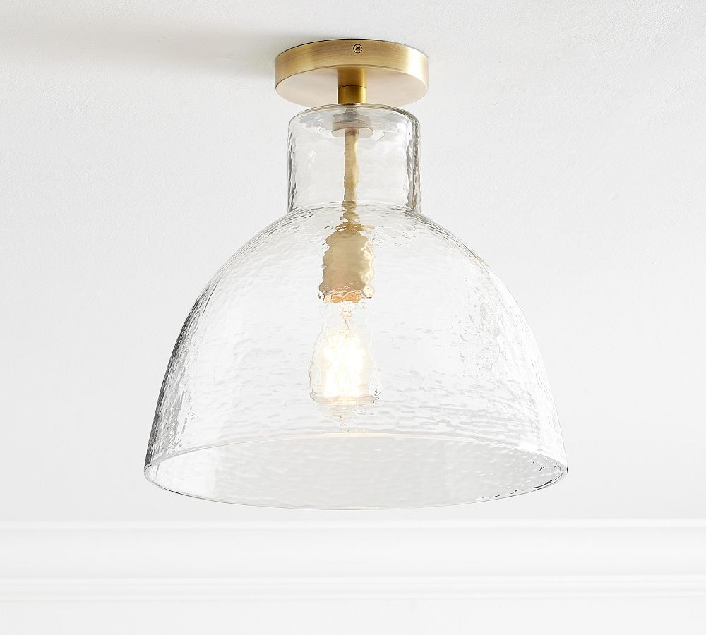 Bridget Recycled Glass Flush Mount | Pottery Barn (US)