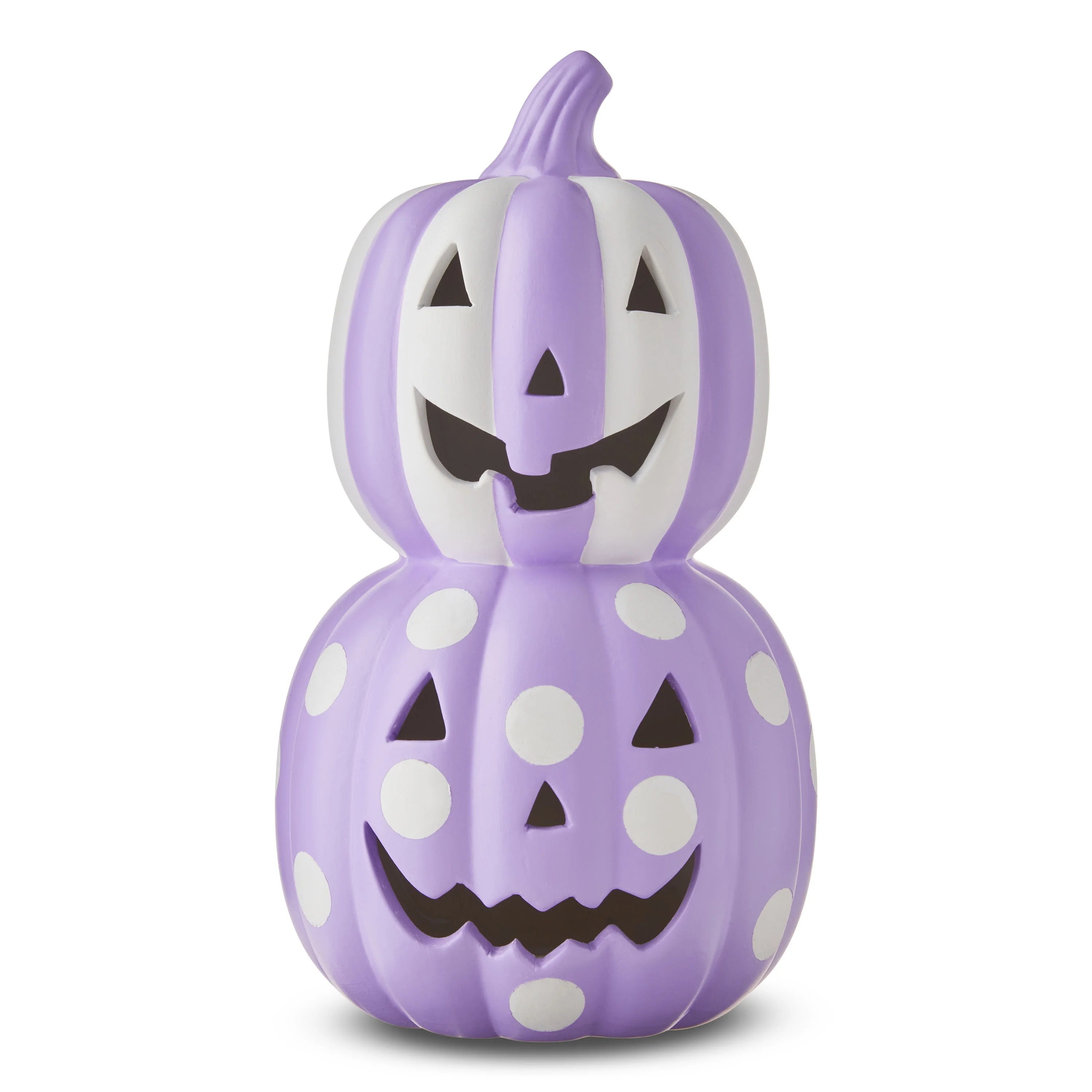 Pumpkin Stack, Purple and White, Halloween Indoor Decor, Summer Frights by Way To Celebrate | Walmart (US)