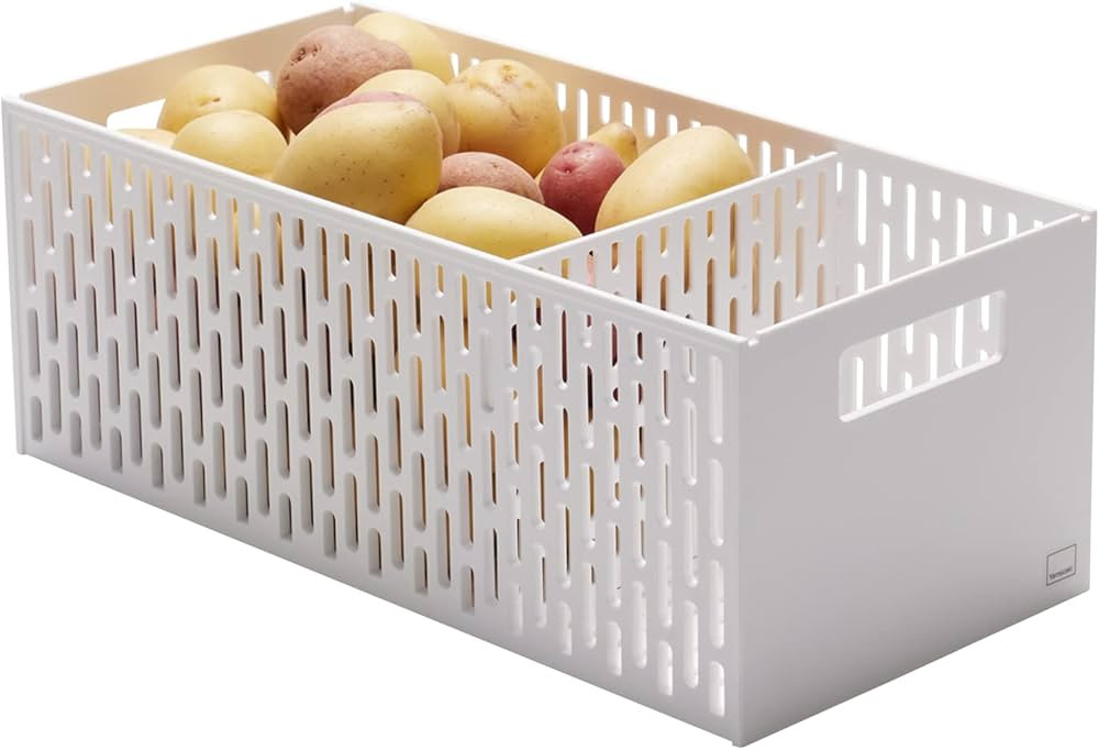 YAMAZAKI Home Stacking Baskets / Fruit Basket/ Vegetable Basket, Plastic, Handles, Stackable, No ... | Amazon (US)