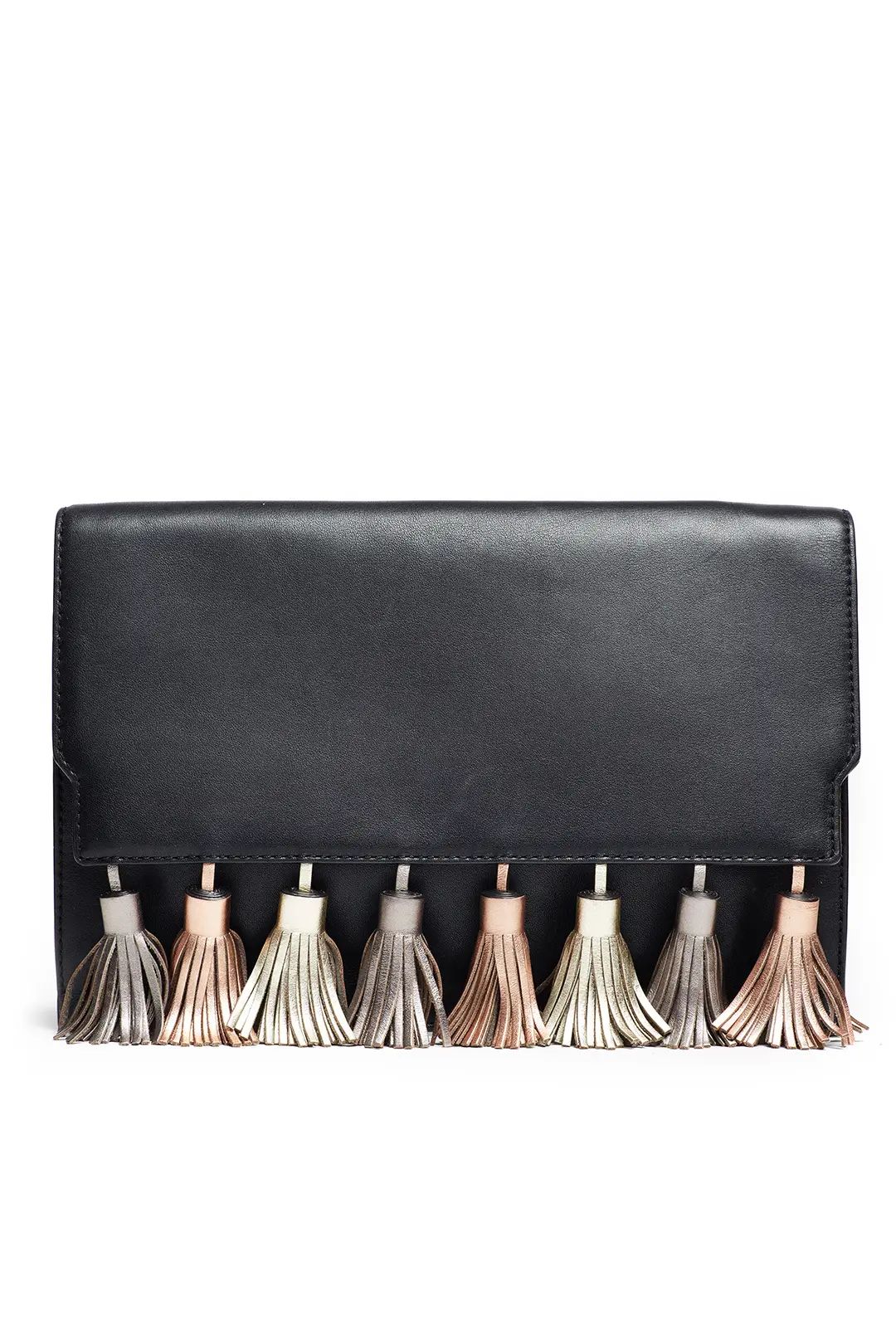 Rebecca Minkoff Handbags Metallic Tassel Sofia Clutch | Rent The Runway