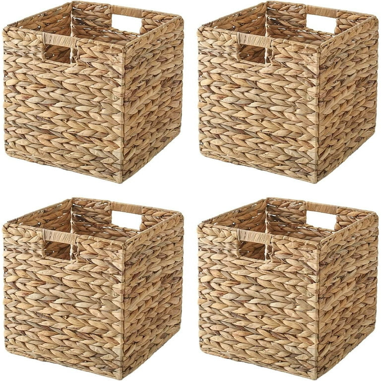VK.Living Water Hyacinth Storage Foldable Basket, 12x12, 4 Pack, All Occasion - Walmart.com | Walmart (US)