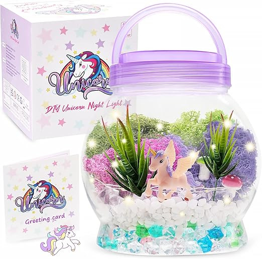 DIY Light-Up Terrarium Kit for Kids with Unicorn Toys, Building Your Wonder Garden, Unicorn Craft... | Amazon (US)