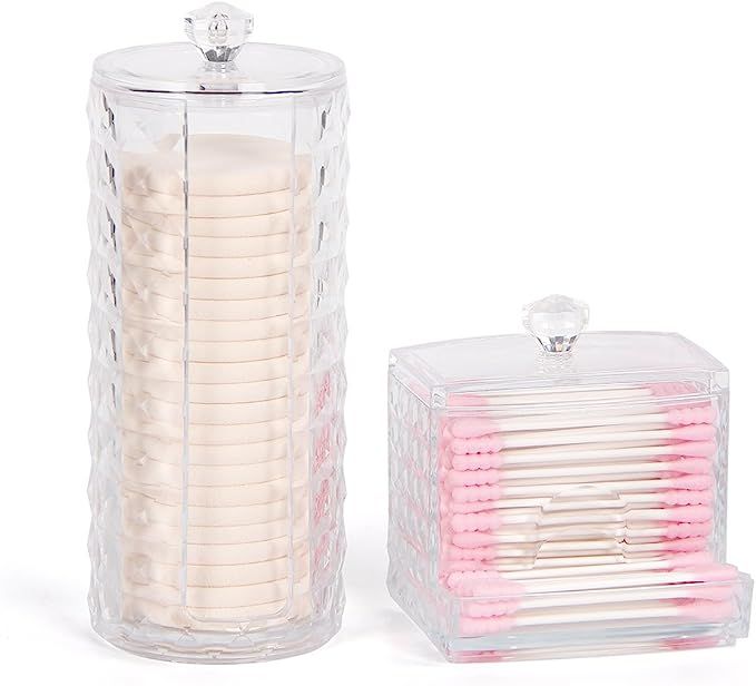 Cotton Pad Holder & Swab Storage Dispenser for Cotton Swabs, Make Up Pads, Great Container to Cot... | Amazon (US)