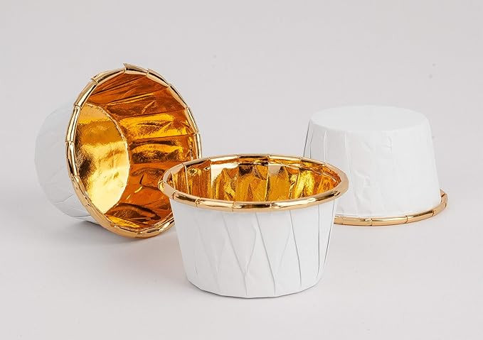 GOLDEN APPLE, Aluminum Foil Paper Mini Cake Baking Cups 50 Pack, Muffin Cupcake Baking Mold Cup L... | Amazon (US)