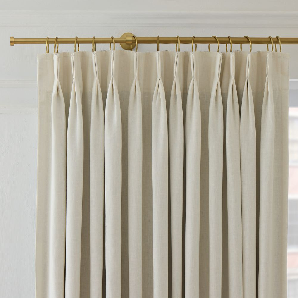 Pleated European Flax Linen Blackout Curtain | West Elm (US)