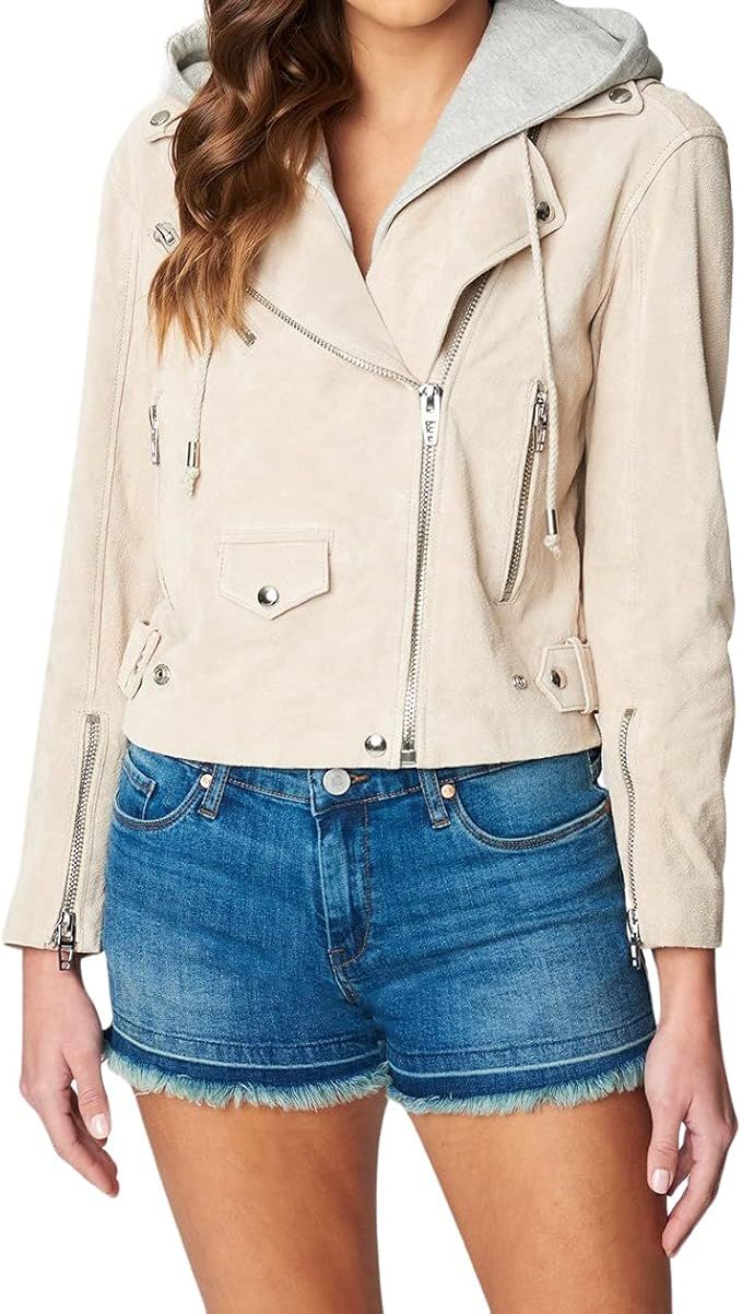 [BLANKNYC] womens Real Suede Jacket, Beige, X-Small US | Amazon (US)