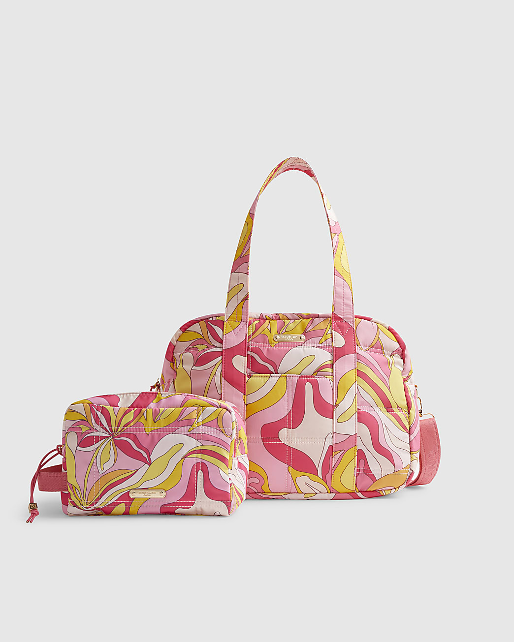 Pink Swirl Quilted Holdall Bag Bundle | River Island UK & IE