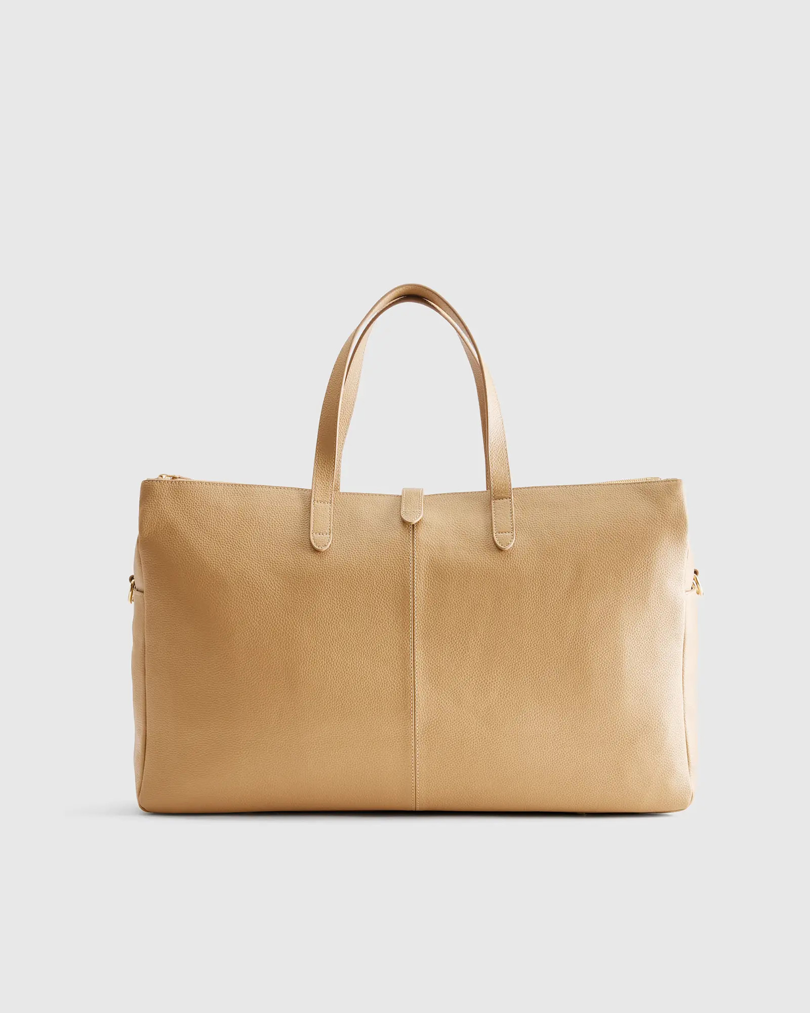 Italian Leather Triple Compartment Weekender in Golden Tan | Quince