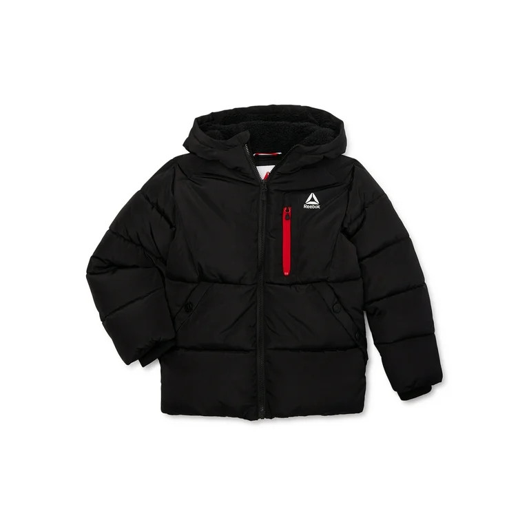 Reebok Boys Heavyweight Puffer Jacket with Hood, Sizes 4-18 | Walmart (US)