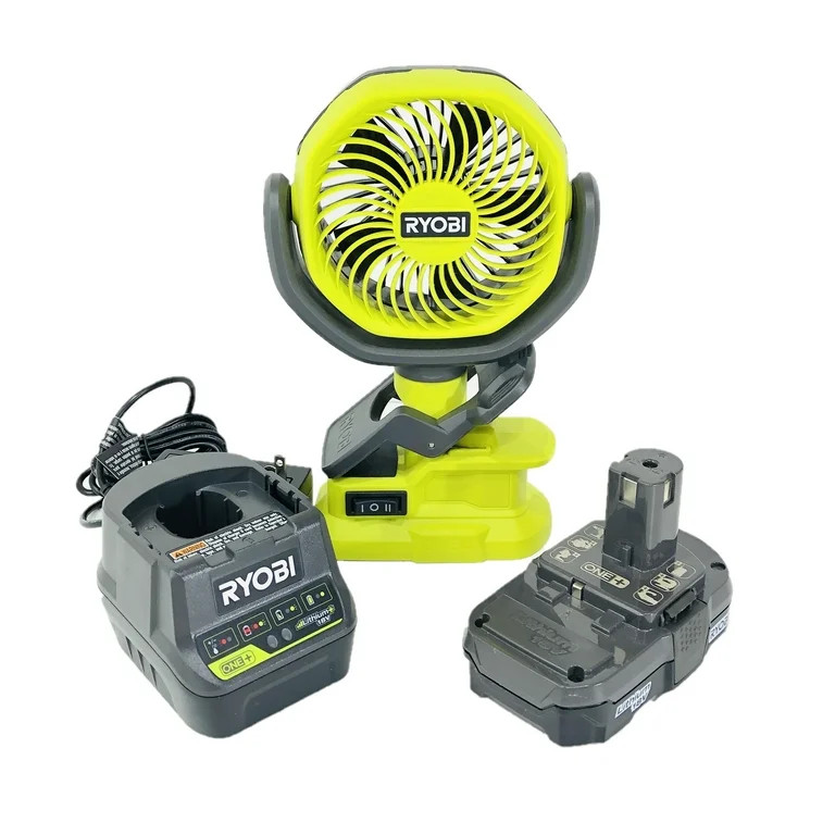 Ryobi ONE+ 4" 2-Speed Cordless Clamp Fan with 1.5 Ah Battery and Charger Personal Fan | Walmart (US)