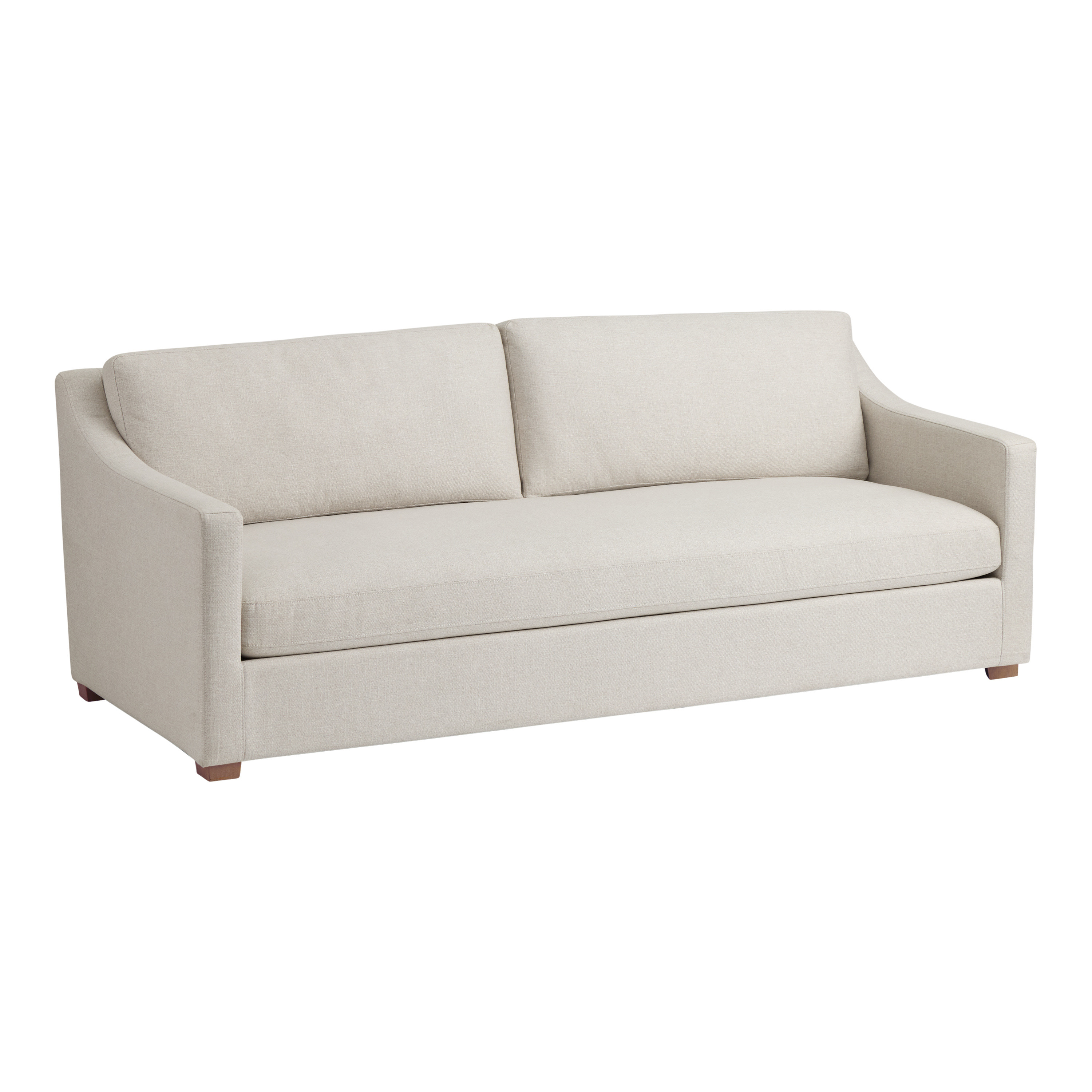 Providence Heathered Ivory Slope Arm Bench Seat Sofa | World Market