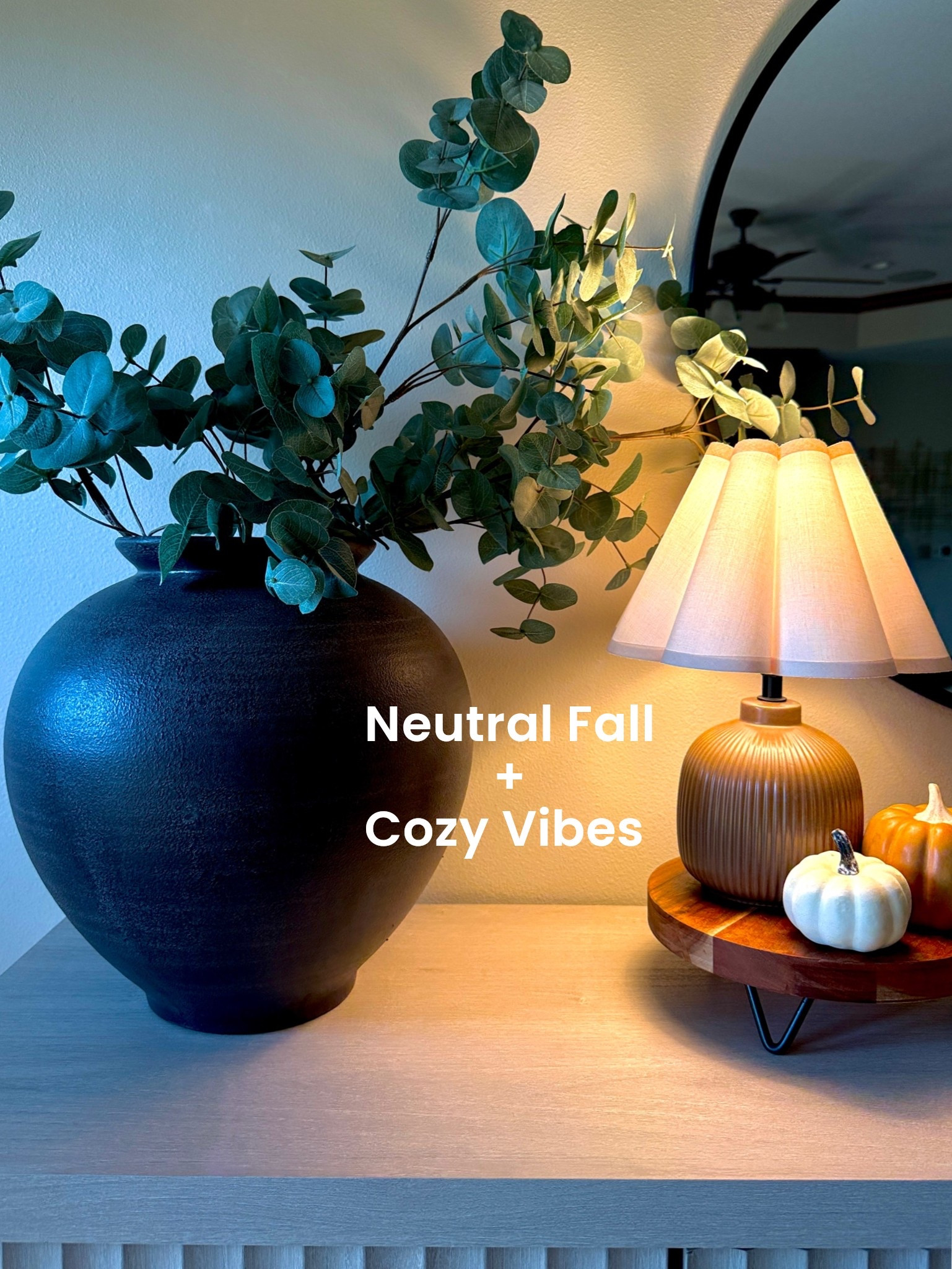Neutral fall decor that makes the whole room feel instantly cozier 🍂🤎 I love mixing warm wood tones, soft lighting, oversized greenery + a few simple pumpkins instead of going too seasonal.  neutral fall decor, cozy home decor, fall home finds, affordable fall decor, entryway decor, console table styling, warm neutral home

#LTKSeasonal #LTKxWalmart #LTKHome