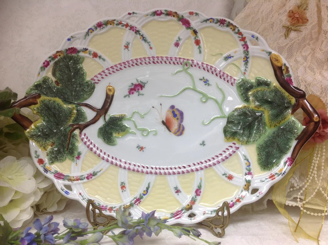 Vintage Chelsea House Platter, Decorative Butterfly Reticulated Platter with Dimensional Design | Etsy (US)
